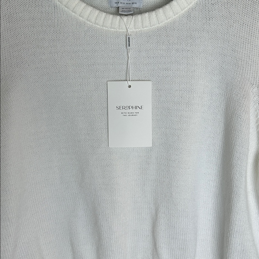 NWT Seraphine Nell Cable Knit Woven Maternity / Nursing Dress. Size 14 - Picture 3 of 12